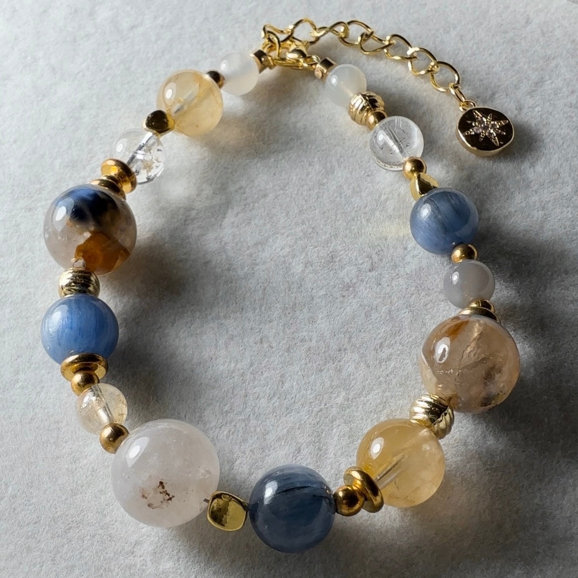 Pietersite, Kyanite, Hematoid Bracelet