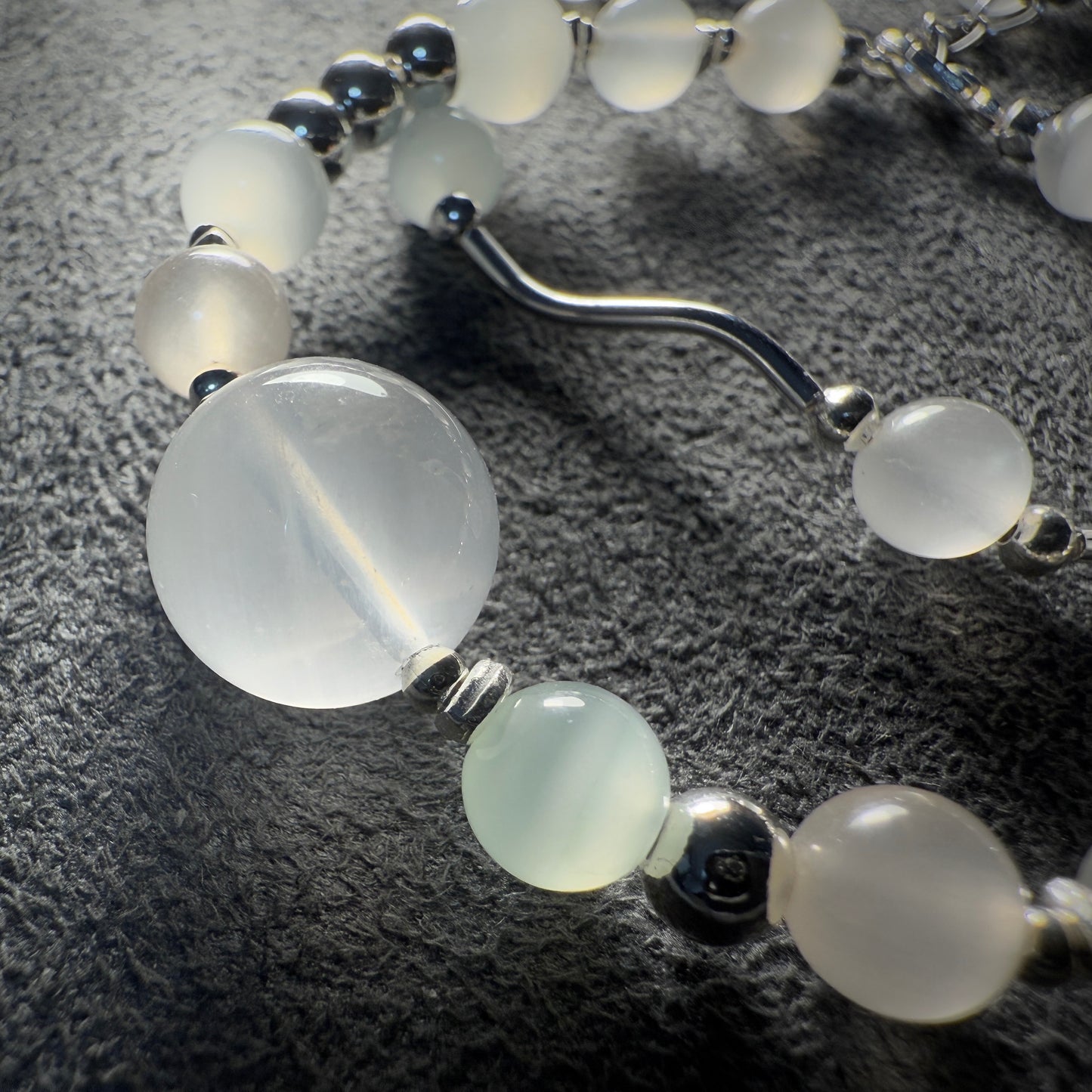 Green Calcite + Clear Quartz Bracelet