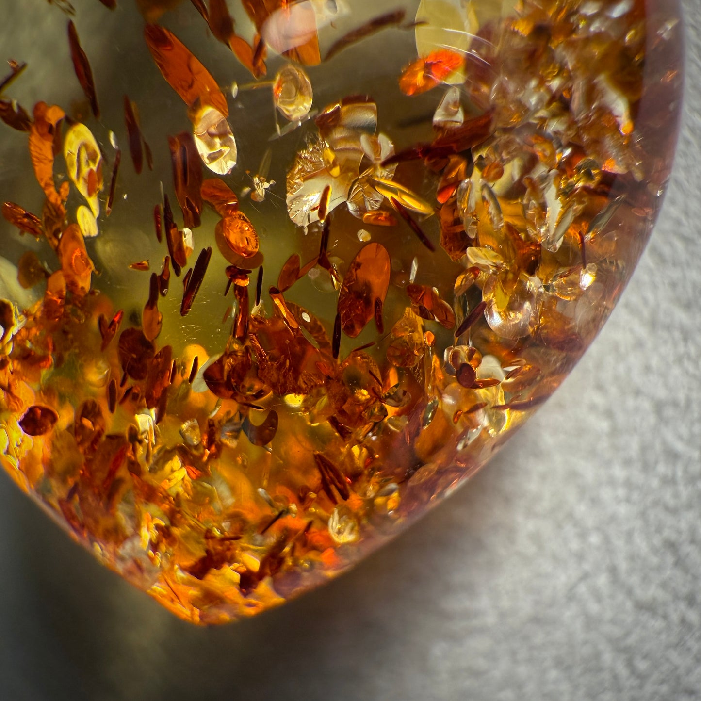 Baltic Piebald Heart Shaped Amber Pendant