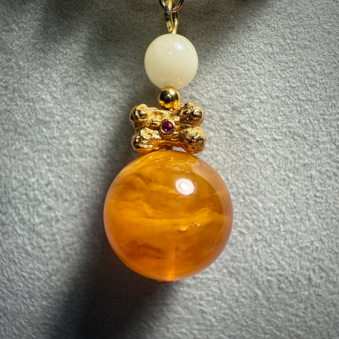 White Baltic Amber Necklace