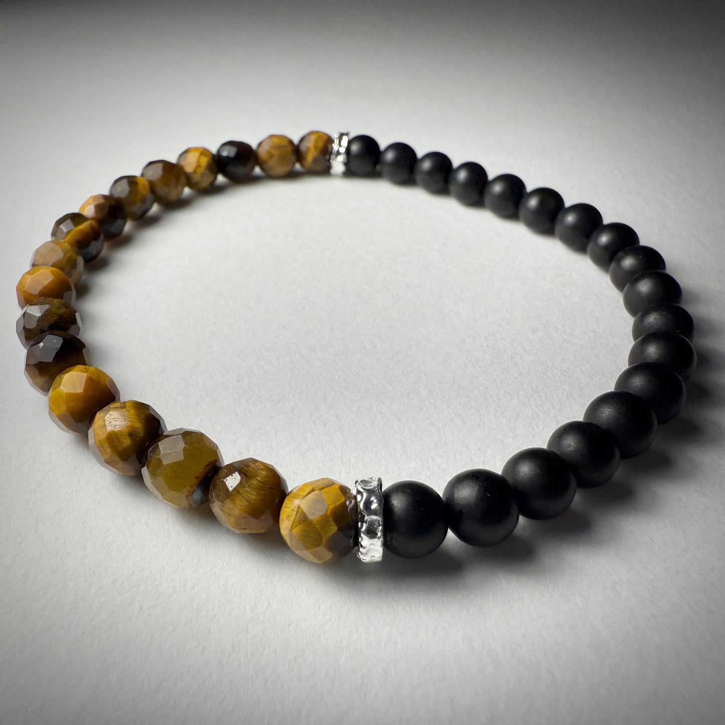 Black Amber & Tiger Eye Bracelet