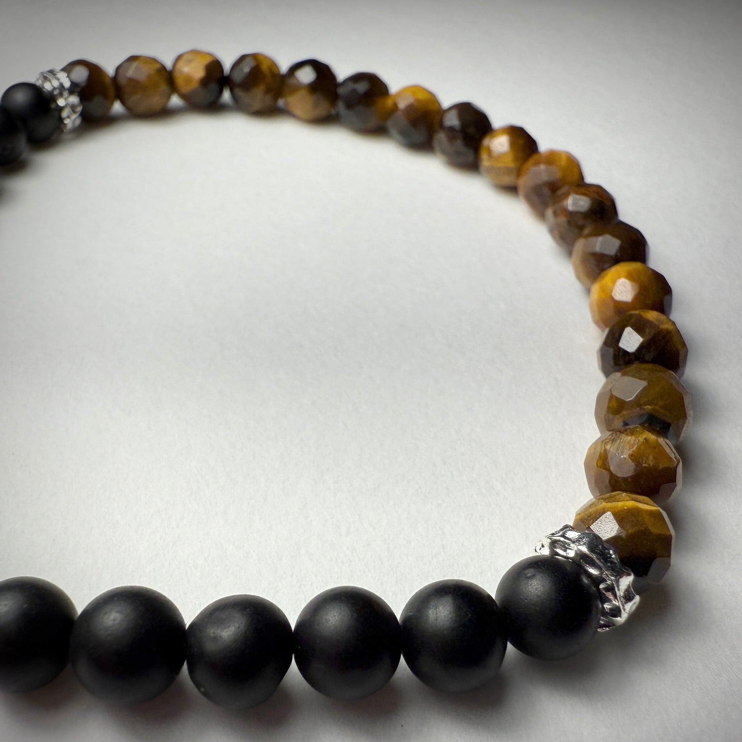 Black Amber & Tiger Eye Bracelet
