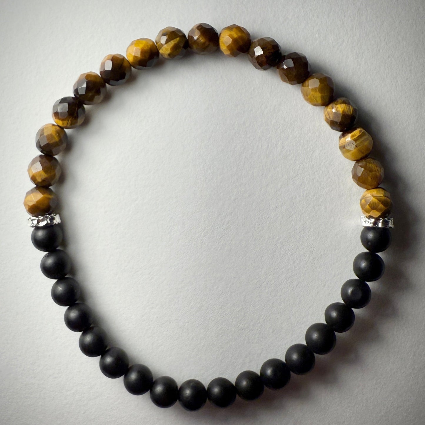 Black Amber & Tiger Eye Bracelet
