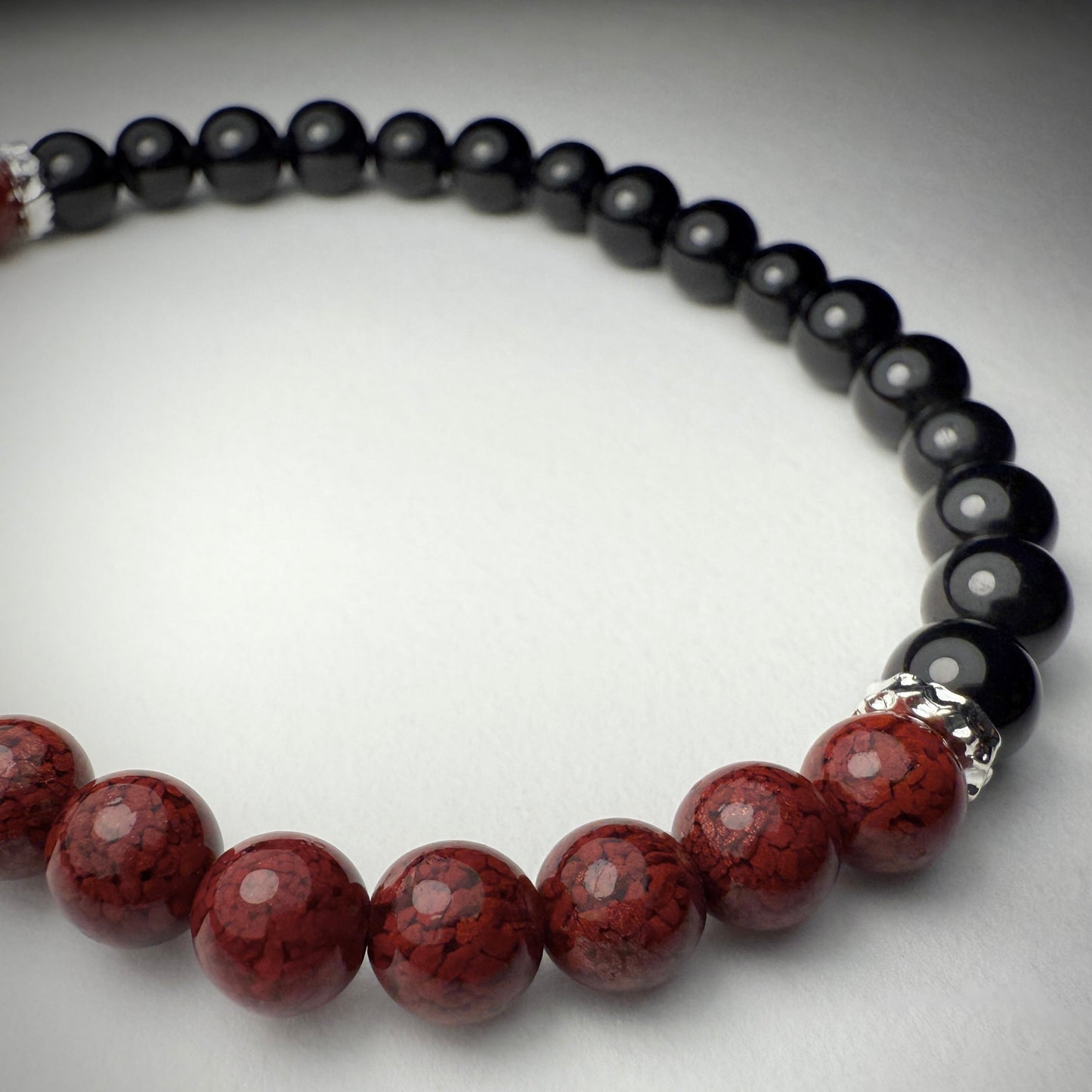 Black Tourmaline & Cinnabar Bracelet