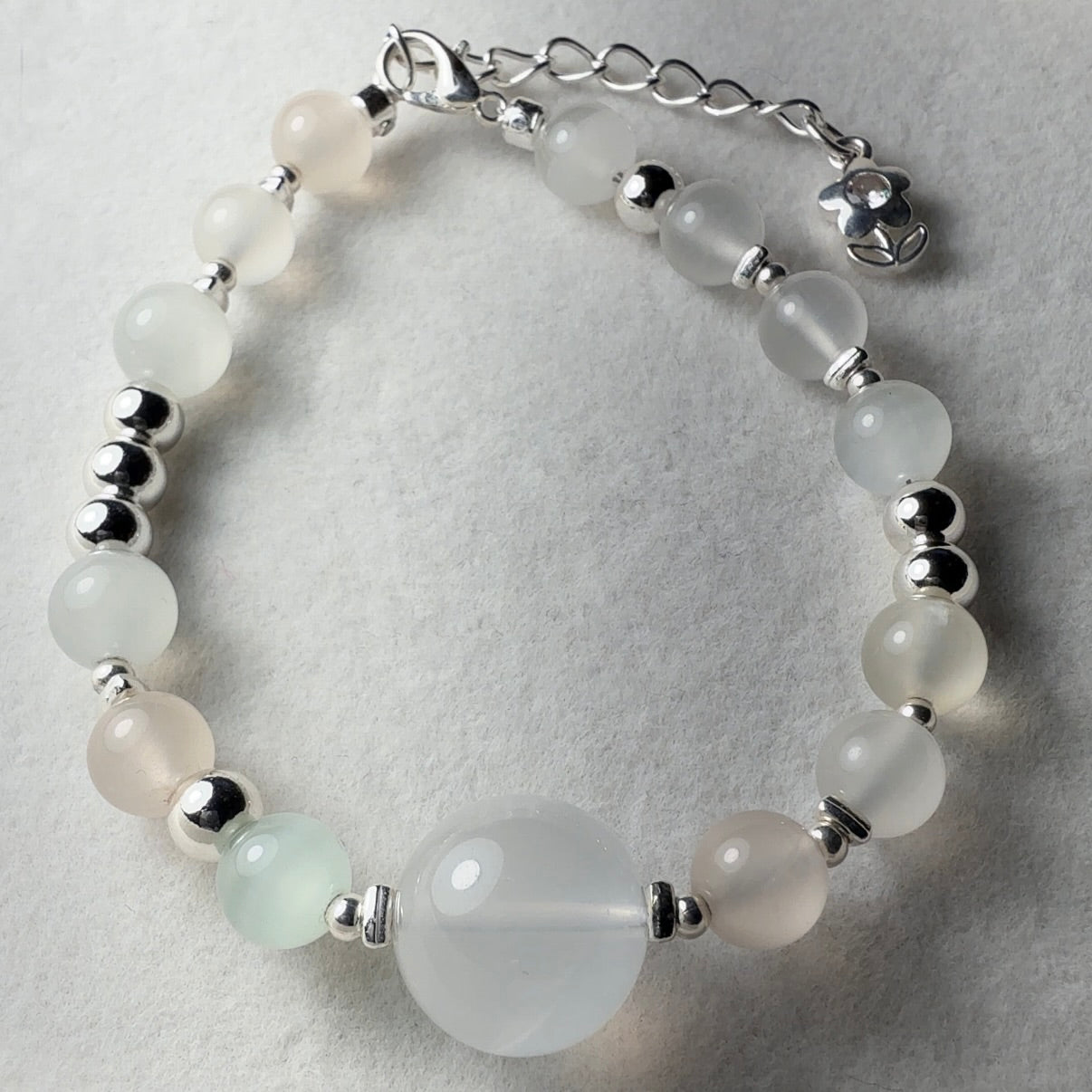 Green Calcite + Clear Quartz Bracelet