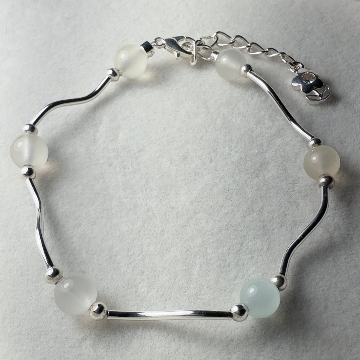 Green Calcite + Clear Quartz Bracelet