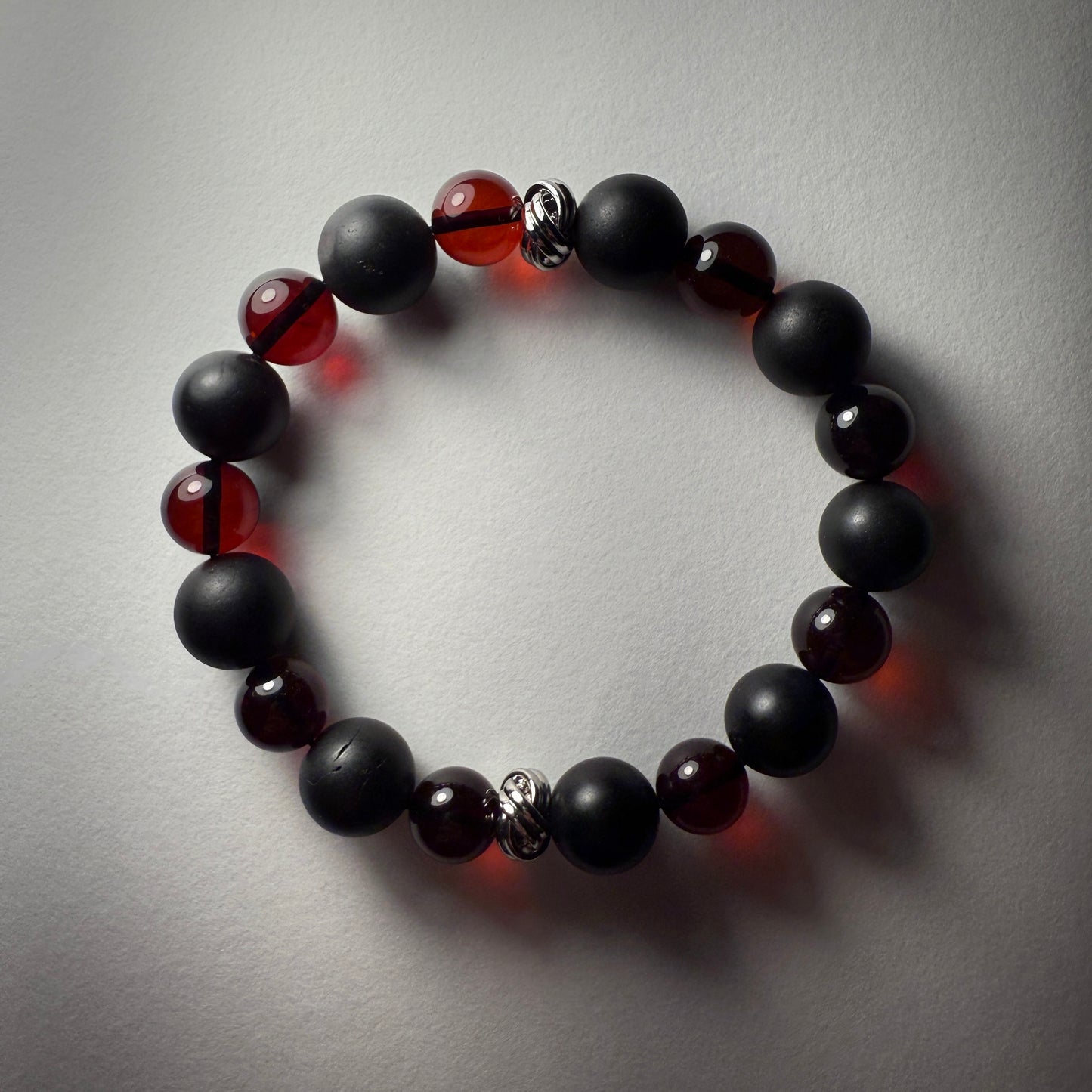 Black & Cherry Amber Bracelet
