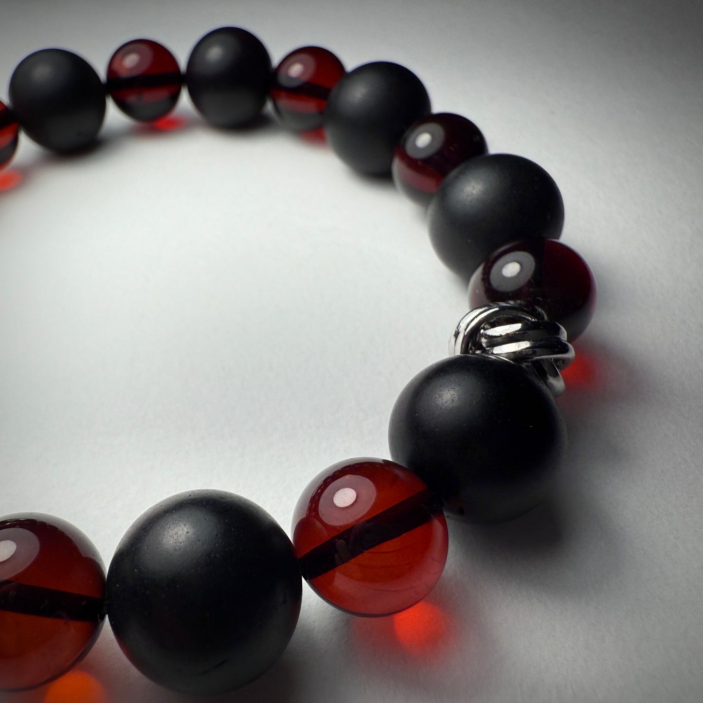 Black & Cherry Amber Bracelet