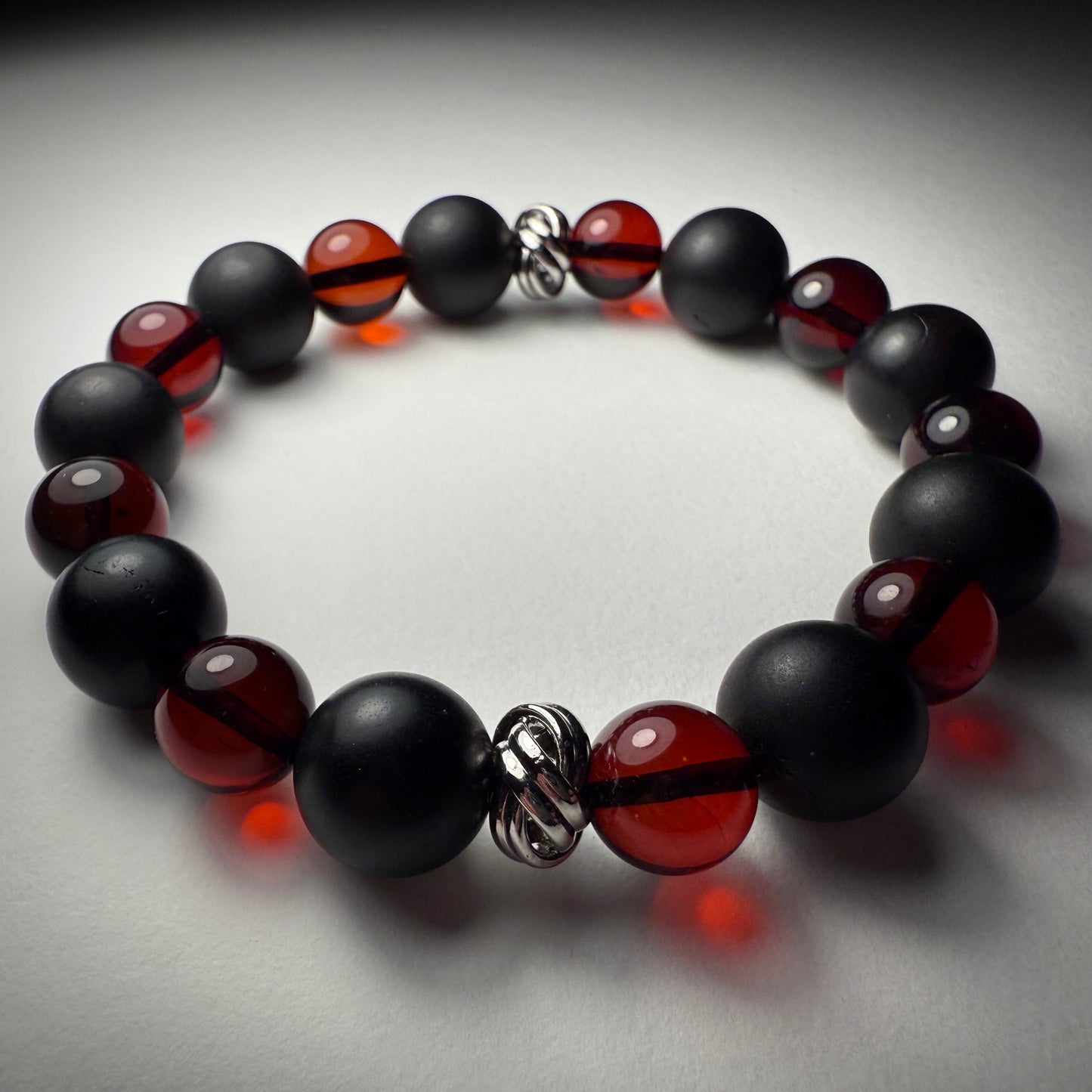 Black & Cherry Amber Bracelet