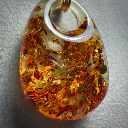 Baltic Piebald Amber Handbag Pendant